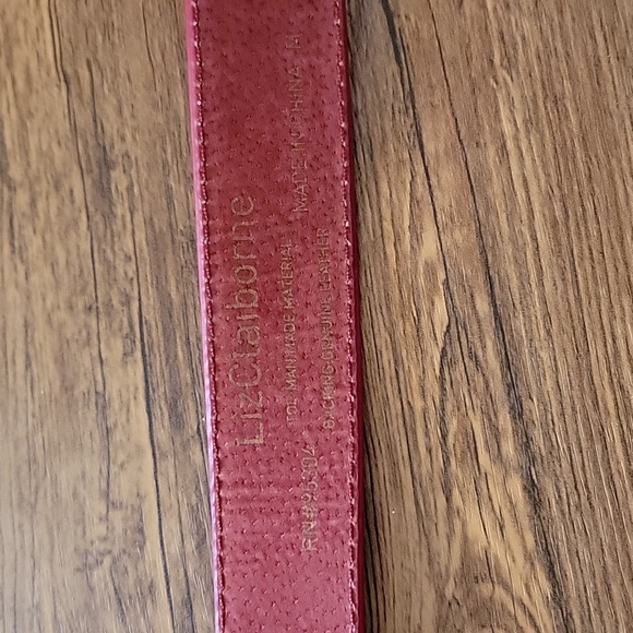 Liz Claiborne red python print belt - Picture 4 of 5